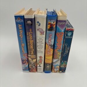 Mixed Brand VHS Movie Lot Kids Multicolor Good 6 Tapes Scooby Land Before Time